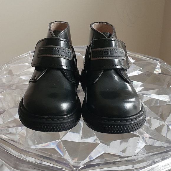 2 for $10. Black formal baby boots Love Moschino style - Picture 1 of 10